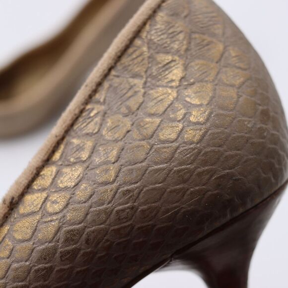 Carlos Santana Revue Tan Snakeskin Point Toe Heels 8.5M Leather - Picture 10 of 13